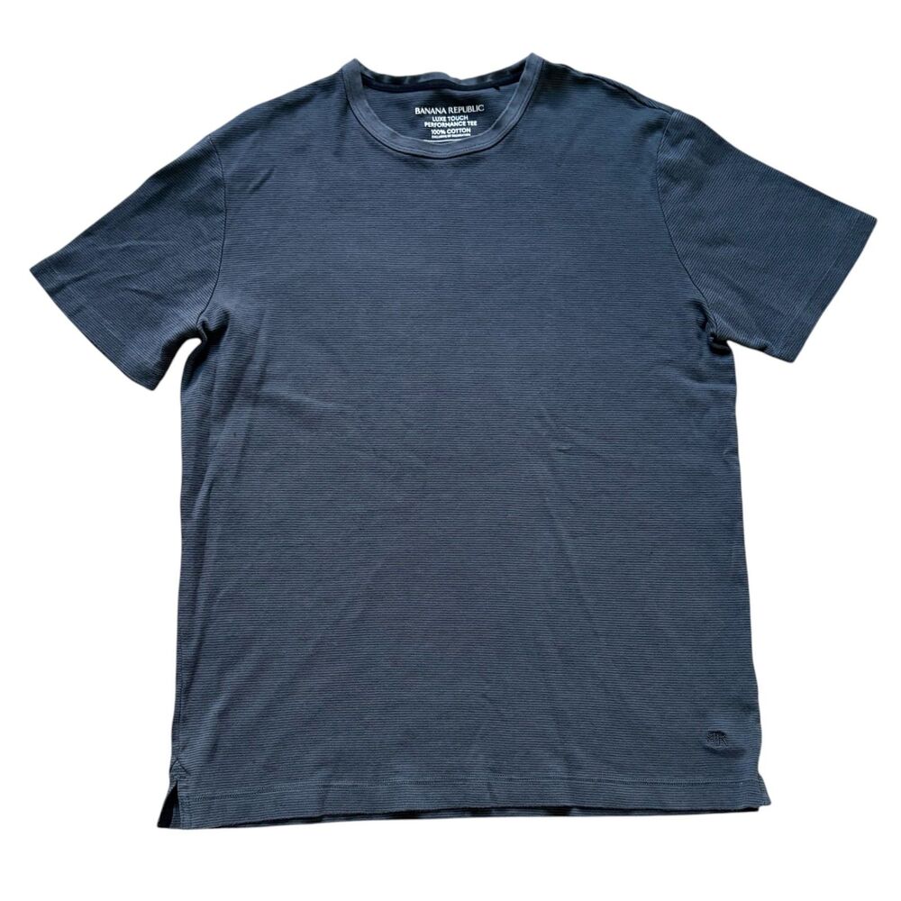 Banana Republic T-Shirt Mens Medium Navy Performance Tee Luxe Touch Cotton Sz M